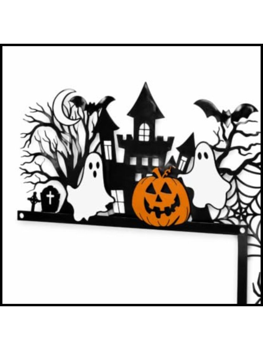 Acrylic Halloween Door Top Decoration Ghost Pumpkin Bat Frame Accent